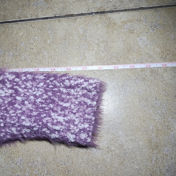 Purple Super Soft Fuzzy Knit Mock Neck Cropped Sweater Top Size XS - Picture 10 of 10